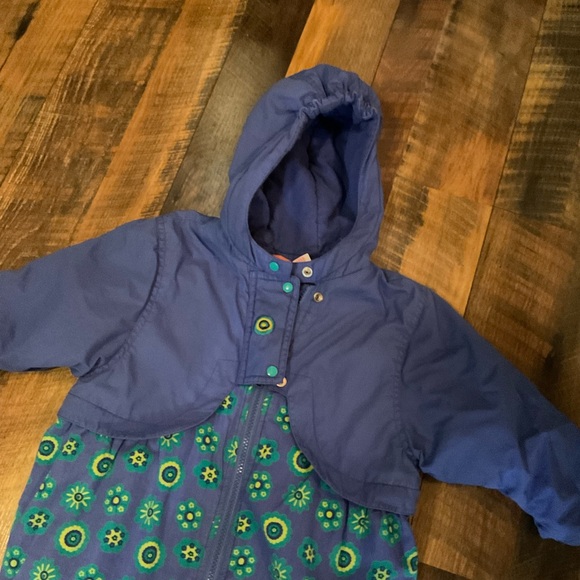 Vintage Gymboree Flower Print Hooded Snow Suit Coat S - Picture 2 of 8